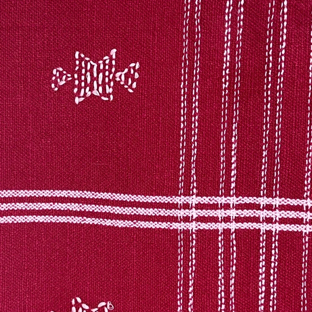 Pottery Barn Table Cloth Throw Watson Red Plaid 50x50 100% Cotton Holiday Classi